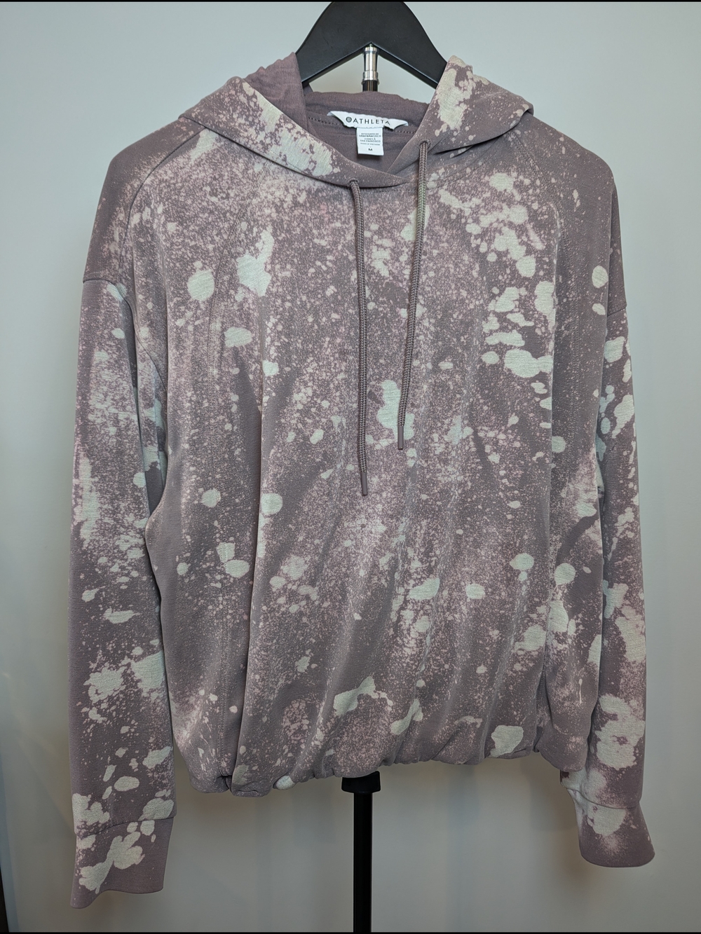 Athleta Women's Size M Mauve Bleach Splatter Modal Hoodie